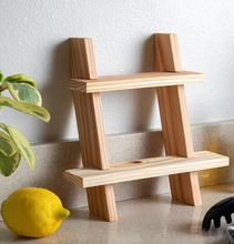 Load image into Gallery viewer, Small Wood Shelf, Mini Spice Rack, Handmade Kitchen Storage Shelves, Decorative Countertop Decor, Angled Shelf, Compact Wooden Organizer
