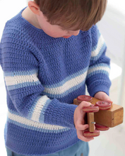 Load image into Gallery viewer, Crochet Baby Striped sweater making DIY Kit , DIY Crochet Kit Yarn, Crochet Material Kit with Yarn, Crochet Needles, Tools &amp; Accessories, Crochet Kit Starter, Crochet sweater making kit
