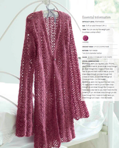 Ladies’ textured cardigan, Crocheted Top Making DIY Kit , DIY Crochet Kit Yarn, Crochet Material Kit with Yarn, Crochet Needles, Tools & Accessories, Crochet Kit Starter,  Craft Kits for Adults