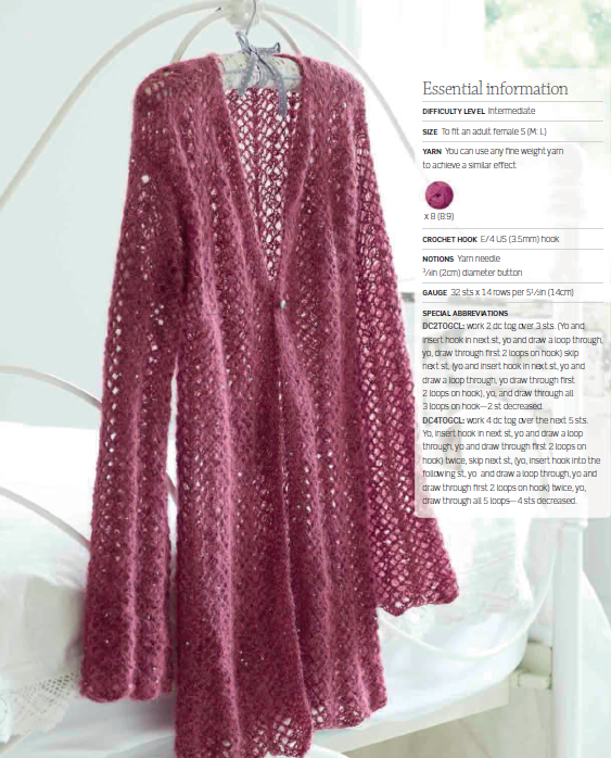 Ladies’ textured cardigan, Crocheted Top Making DIY Kit , DIY Crochet Kit Yarn, Crochet Material Kit with Yarn, Crochet Needles, Tools & Accessories, Crochet Kit Starter,  Craft Kits for Adults