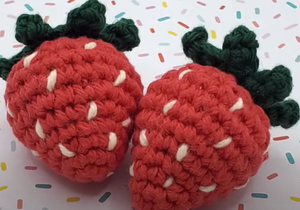 Crochet Strawberry making Kit with Video Instructions and DIY material
