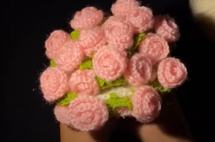 Crochet Rose Bouquet Blanket making Kit with Video Instructions and DIY material