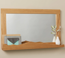 Load image into Gallery viewer, Premium Wooden Frame Mirror With Shelf, handmade Wooden Mirror with Shelf
