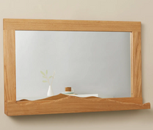 Load image into Gallery viewer, Premium Wooden Frame Mirror With Shelf, handmade Wooden Mirror with Shelf

