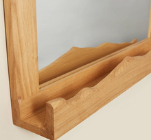 Load image into Gallery viewer, Premium Wooden Frame Mirror With Shelf, handmade Wooden Mirror with Shelf
