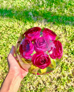 Resin Flower Rose Dome shape, half Circle resin flower preserved dome ,Wedding Floral Preservation | Flower Preservation | Bridal Bouquet Preservation | Resin Floral Tray | Bridal Gift | Wedding Gift for Bride