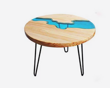 Load image into Gallery viewer, Resin Table, Resin River Table , Ocean Wave Epoxy Resin Table, Resin Side Table , Home Decor Resin Table, Handmade Resin Side Table
