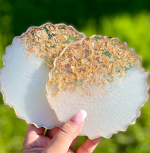 Load image into Gallery viewer, Resin Coasters , Handmade Resin Coasters, River Coasters, Flower Coasters, Resin Tea Coasters, Flower Preserved Coasters - Set of 2 Coasters
