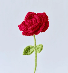 Handmade Crochet Rose - Pack of 1 - (Select your Color), woolen Rose for gift