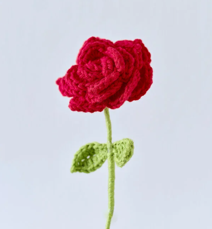 Handmade Crochet Rose - Pack of 1 - (Select your Color), woolen Rose for gift
