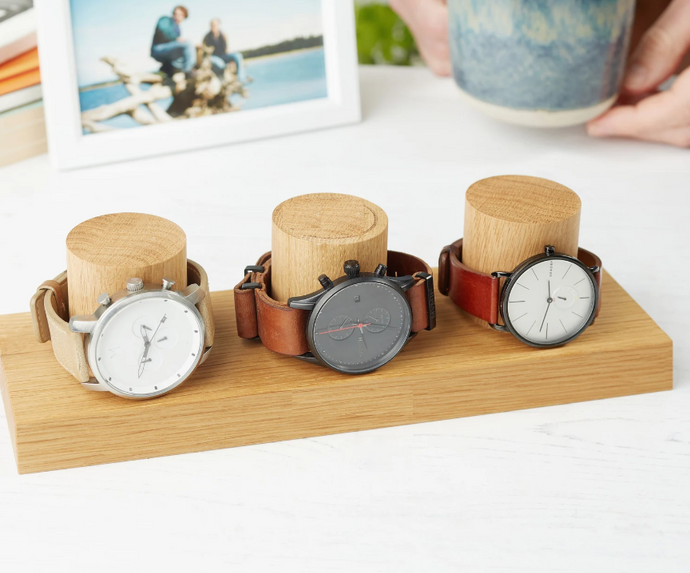 Premium Handmade Watch Stand for Three Watches / Wooden Watch Storage / Gift for Dad / Personalized Watch Holder / Gifts for Him / Watch Display