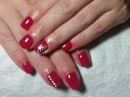 Exclusive Red Color Stone Nail Art Press On/ Fake Nails - Readymade /Ready to wear - for Girls and Women