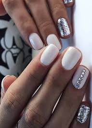 Sober White with Stone Art Readymade/Ready to wear Soak off Gel Nail Art Artificial/Fake Press On Nails for Girls and Women