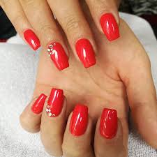 Bridal Red Medium Length Nail Art Artificial Nails / Fake Nails / Press on Nails for Girls and Women