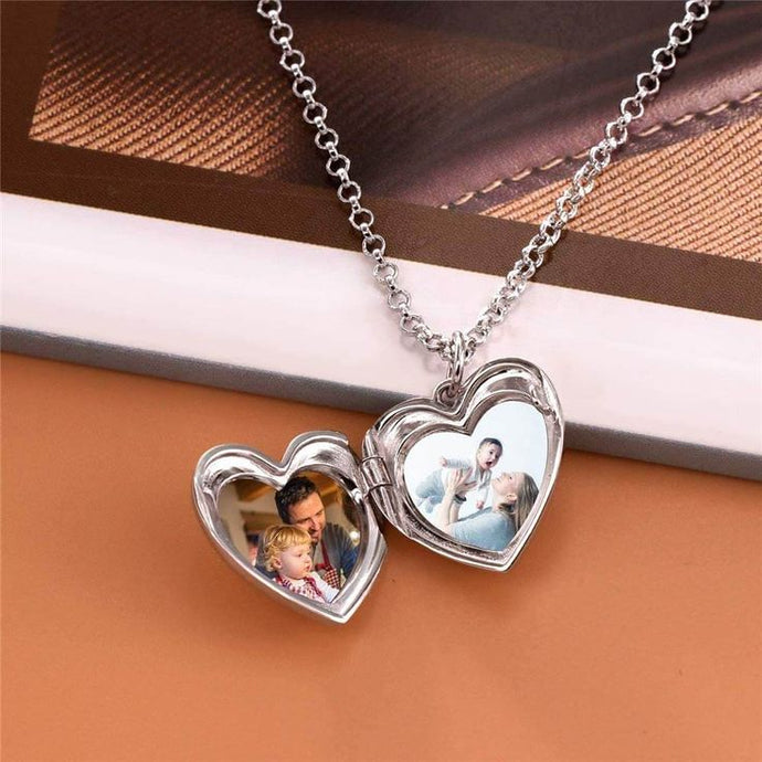 Love Locket, Couple Locket with Photo, Heart Shaped Photo Locket, Locket with Photo Insert, Photo Locket Heart Shape