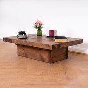 Load image into Gallery viewer, Solid Wood Rustic Coffee Table | Reclaimed Timber Style, Handcrafted wooden furniture

