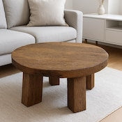 Load image into Gallery viewer, Handmade Rustic solid Wood Round Coffee Table | Solid Reclaimed Wood | Farmhouse Living Room Furniture

