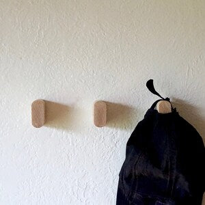 Handmade Wood Wall Peg, Wooden Hanging Hooks, Wall Mounted Entry Coat, Bag, Towel Hooks, Wooden Wall Hook - Set of 3