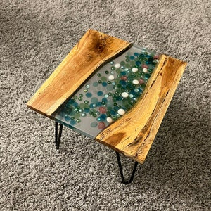 Marble Design Wood and Resin Table