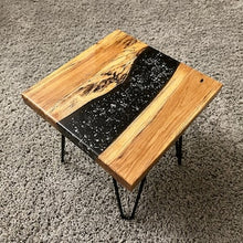 Load image into Gallery viewer, Abstract Black Design Resin and Wood Table , Center Table for home and office
