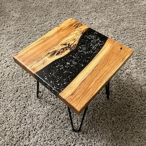 Abstract Black Design Resin and Wood Table , Center Table for home and office