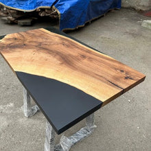 Load image into Gallery viewer, Resin and Wood Black Epoxy resin table
