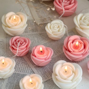 Rose Candle (2 pc), Flower Candles, Rose Candle, Bridesmaid Gift, Wedding gift, Blooming Rose, House warming Gift, Home Decor, Mother's Day