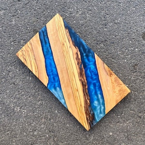 Resin and Wooden Board , Resin Charcuterie Board,Epoxy River Cutting Board,Resin & Olive Wood Charcuterie Board,Shades Blue Charcuterie Board,Resin Cheese Board