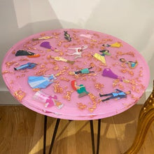 Load image into Gallery viewer, Handmade Pink Resin Coffee Table with Dolls, Toys, Memorable Keep Sake

