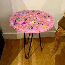 Load image into Gallery viewer, Handmade Pink Resin Coffee Table with Dolls, Toys, Memorable Keep Sake
