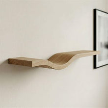 Load image into Gallery viewer, Curved Teakwood Wall Shelf, Handmade Wooden Floating Shelf, Modern Wave Shelf, Minimalist Wall Decor, Solid Wood Shelf, Japandi Shelf

