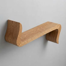 Load image into Gallery viewer, Luxury Royal Handmade Teak Wood Sculptural Floating Shelf, Japandi Modern Wood Wall Decor
