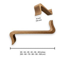 Load image into Gallery viewer, Luxury Royal Handmade Teak Wood Sculptural Floating Shelf, Japandi Modern Wood Wall Decor
