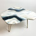 Load image into Gallery viewer, White &amp; Navy blue coffee table, Epoxy resin coffee table, Custom coffee table, Geode coffee table, Unique side table, Marble coffee table
