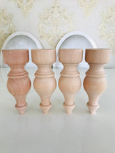 Load image into Gallery viewer, natural wood furniture legs, sofa legs, wooden handmade sofa legs
