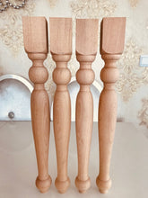 Load image into Gallery viewer, Natural wood furniture, sofa, armchair, coffee table, turning feet for decoration - Pack of 4 Legs
