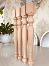 Load image into Gallery viewer, Natural wood furniture, sofa, armchair, coffee table, turning feet for decoration - Pack of 4 Legs
