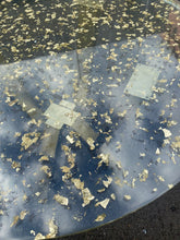 Load image into Gallery viewer, Golden Foil Epoxy Resin Table, Epoxy River Table, Epoxy ,Epoxy Resin Table, Live Edge Table, Gold Leaf Table

