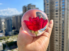 Load image into Gallery viewer, Preserved Red Rose Resin Sphere: Romantic Valentine's Gift Perfect Holiday Gift of Love
