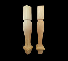 Load image into Gallery viewer, Set of 4 Handmade Wooden Table Legs Farmhouse Wood Table Legs Dinner Table Legs Mid Century Legs Perfect Fit, Natural Wood
