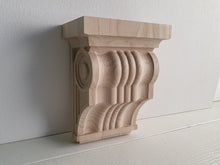 Load image into Gallery viewer, Corbel  of wood, Unpainted, Decorative Carved Wooden Corbel, 1pc, Home Wall Embellishments, wood wall art decor - 1 Piece
