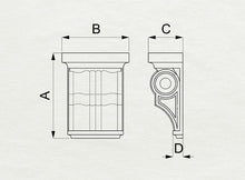 Load image into Gallery viewer, Corbel  of wood, Unpainted, Decorative Carved Wooden Corbel, 1pc, Home Wall Embellishments, wood wall art decor - 1 Piece
