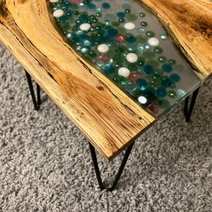 Marble Design Wood and Resin Table