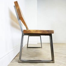 Load image into Gallery viewer, Sold Wood, Classic Box Steel Bench With Reclaimed Wooden Seat and Back
