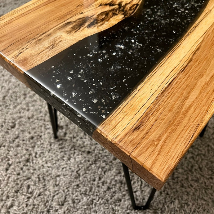 Abstract Black Design Resin and Wood Table , Center Table for home and office