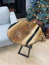 Load image into Gallery viewer, Wooden C Tables, Epoxy Walnut Sofa Table, Round C Table, C Shape Laptop Stand, Side Table Wood, End Table, Bedside table, Round Coffee Table
