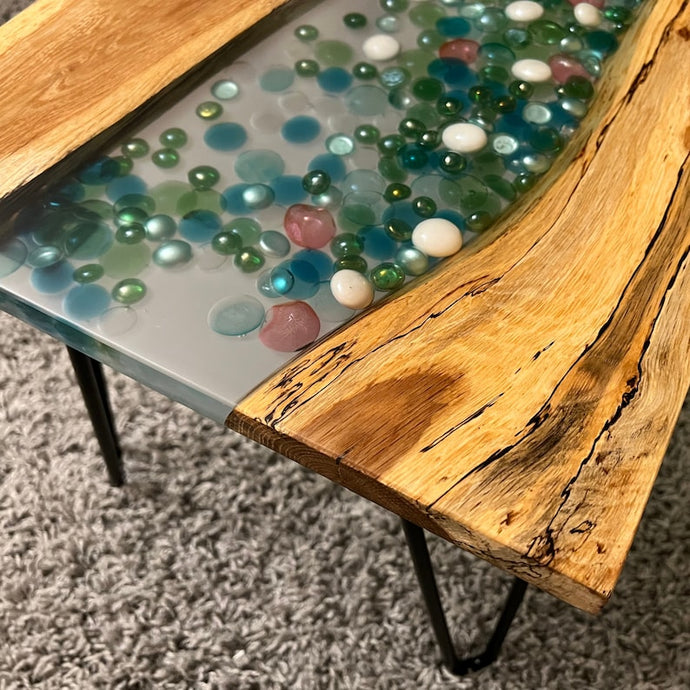 Marble Design Wood and Resin Table