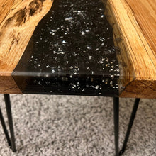 Load image into Gallery viewer, Abstract Black Design Resin and Wood Table , Center Table for home and office
