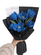 Load image into Gallery viewer, Gift for mom, Tulip Crochet Flower Bouquet, Tulip Handmade Flowers, Mother's Day Gift, Gift for Birthday
