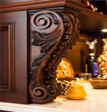 Load image into Gallery viewer, Wooden, Hand carved Wood Corbel Carving Large Classic Open Handcrafted lovers Solid Mission Wood Perfect Accent Bracket Corbel - Pack of 2
